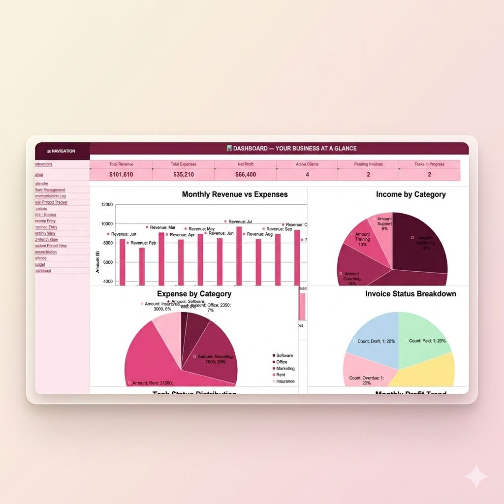 Small Business CRM Dashboard Spreadsheet | Client Tracker Invoice Bookkeeping Template | Google Sheets Excel - Image 5
