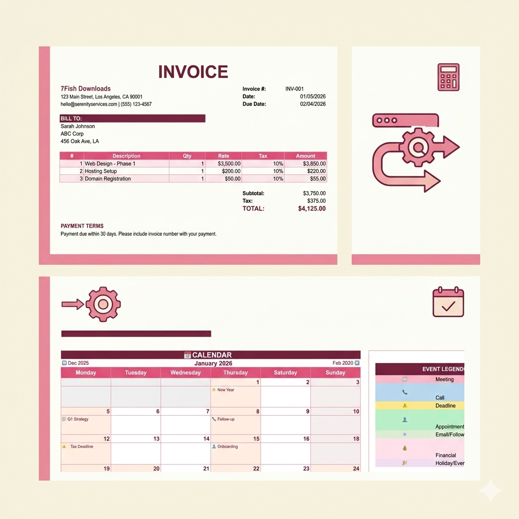 Small Business CRM Dashboard Spreadsheet | Client Tracker Invoice Bookkeeping Template | Google Sheets Excel - Image 4