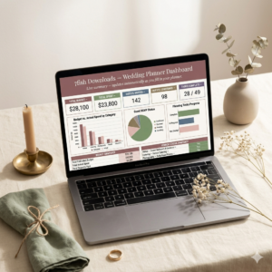 Wedding Planner Spreadsheet Wedding Budget Tracker Google Sheets Excel Guest List RSVP Seating Chart Wedding Planning Template
